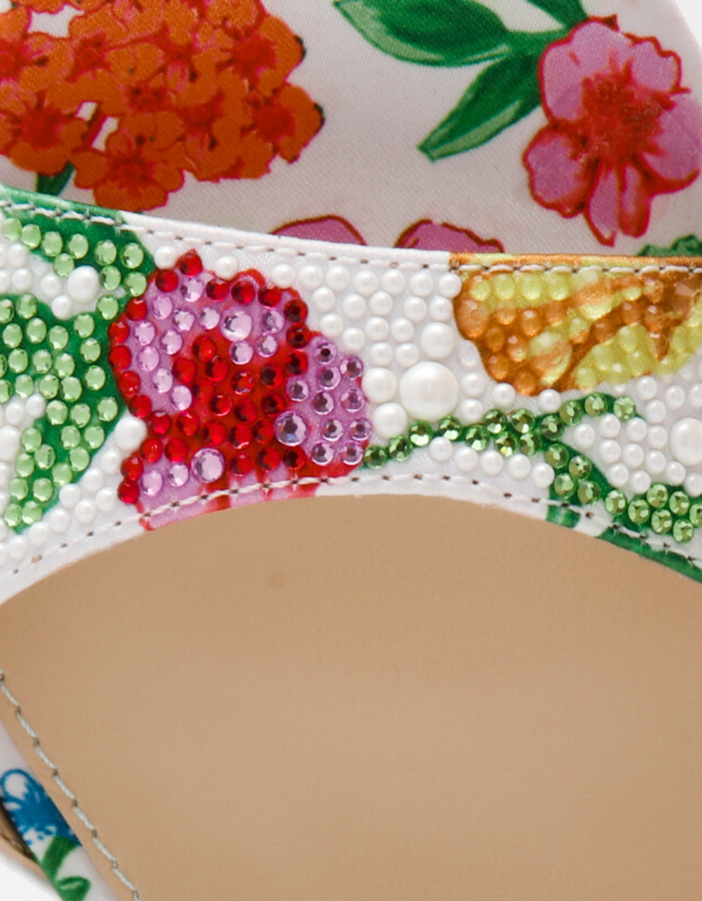 TAMY BRIGHT MULTI Women's Floral Block Heel Sandal