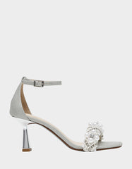 MILO SILVER Embellished Kitten Heel