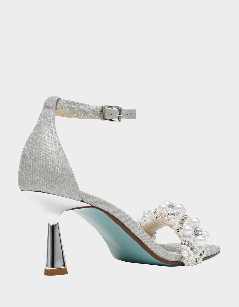 MILO SILVER Embellished Kitten Heel