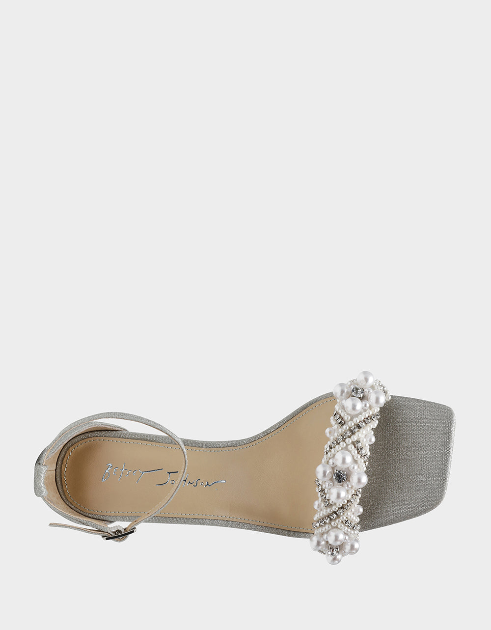 MILO SILVER Embellished Kitten Heel