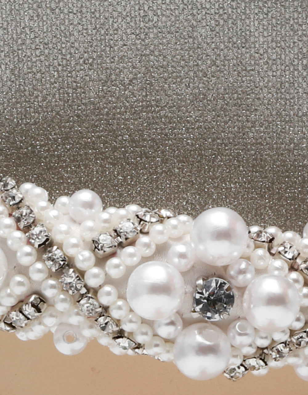 MILO SILVER Embellished Kitten Heel