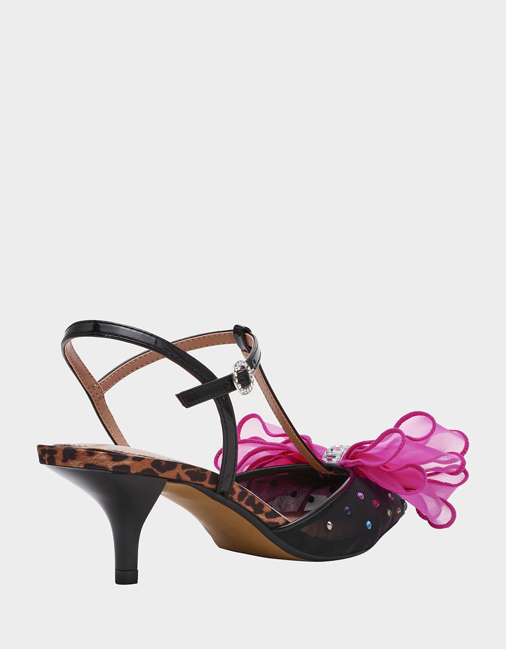 LILLYAN BLACK MULTI Pointed-Toe Rhinestone Embellished Women's Heel