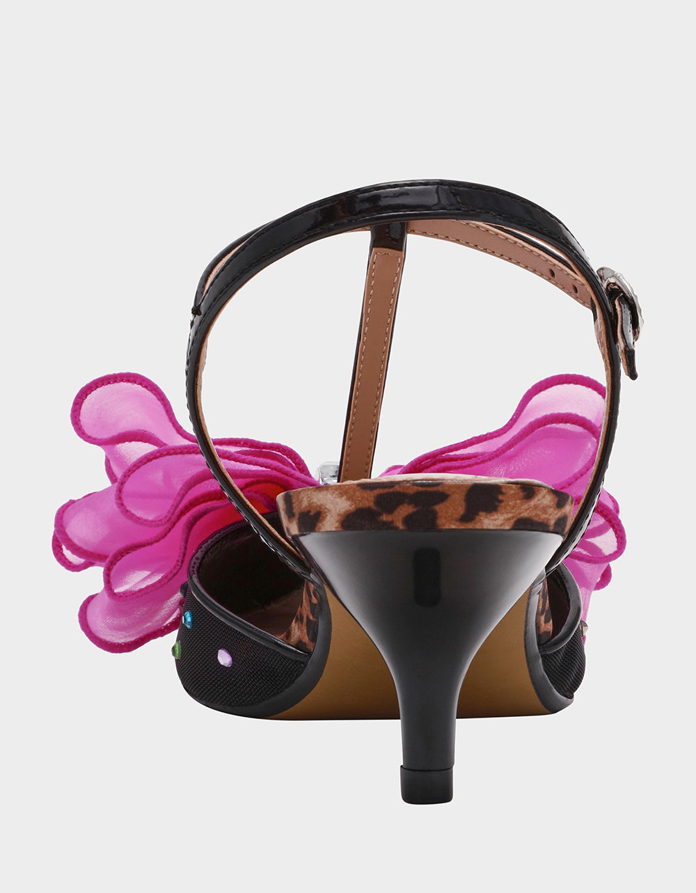 LILLYAN BLACK MULTI Pointed-Toe Rhinestone Embellished Women's Heel