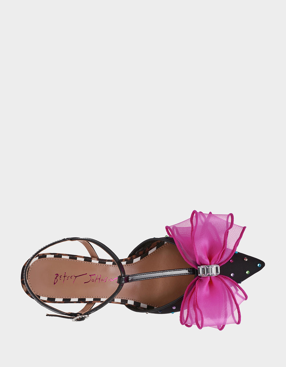 LILLYAN BLACK MULTI Pointed-Toe Rhinestone Embellished Women's Heel