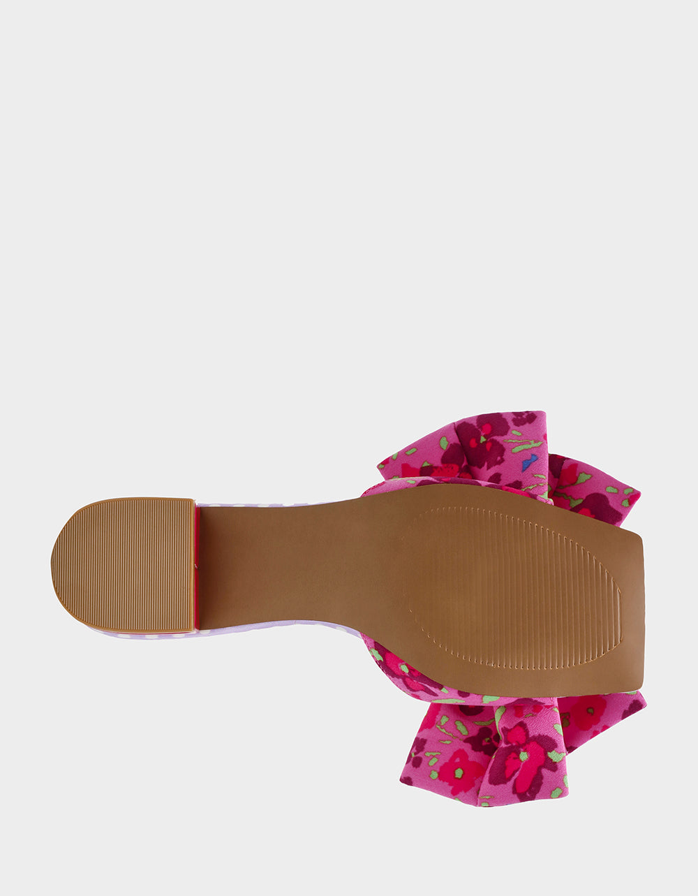 GARNET PINK FLORAL Square-Toe Mule Block Heel