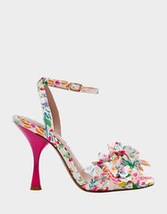 HILLEY NATURAL FLORAL MULTI Women's Floral High Heel Stiletto Sandal