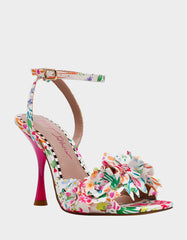 HILLEY NATURAL FLORAL MULTI Women's Floral High Heel Stiletto Sandal