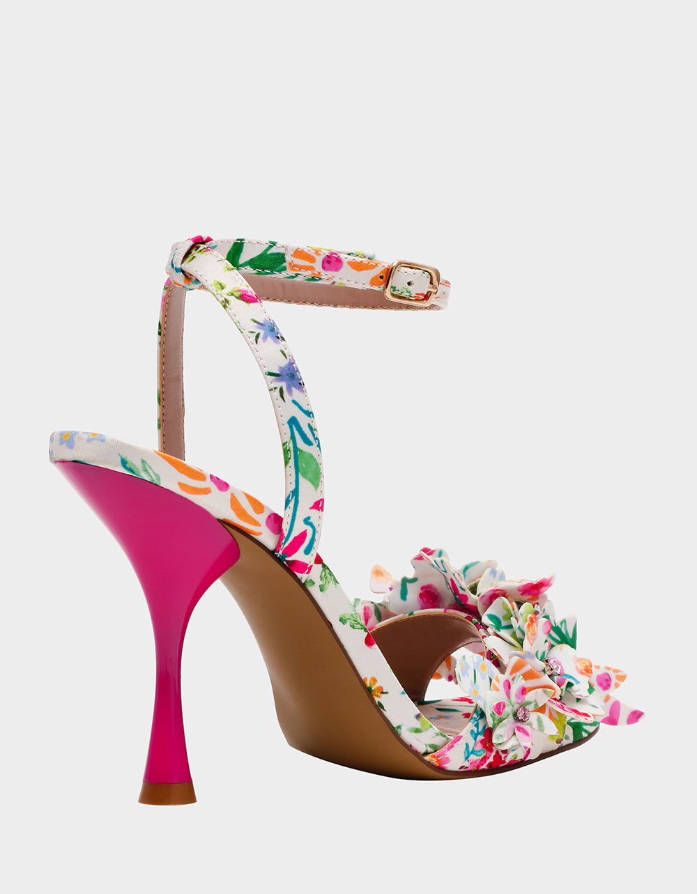 HILLEY NATURAL FLORAL MULTI Women's Floral High Heel Stiletto Sandal