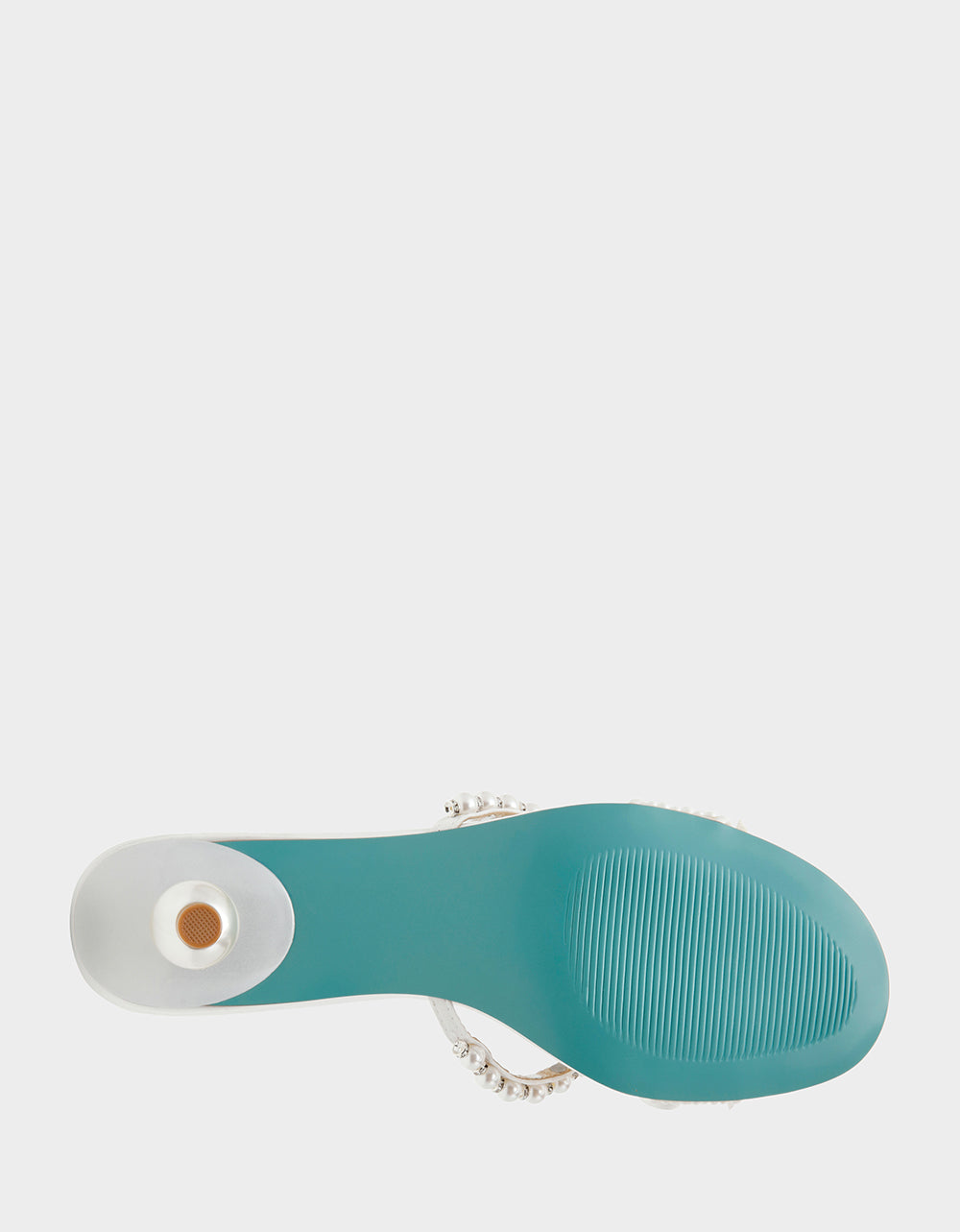 MANDY PEARL Women's Strappy Pearl Embellished Kitten Heel