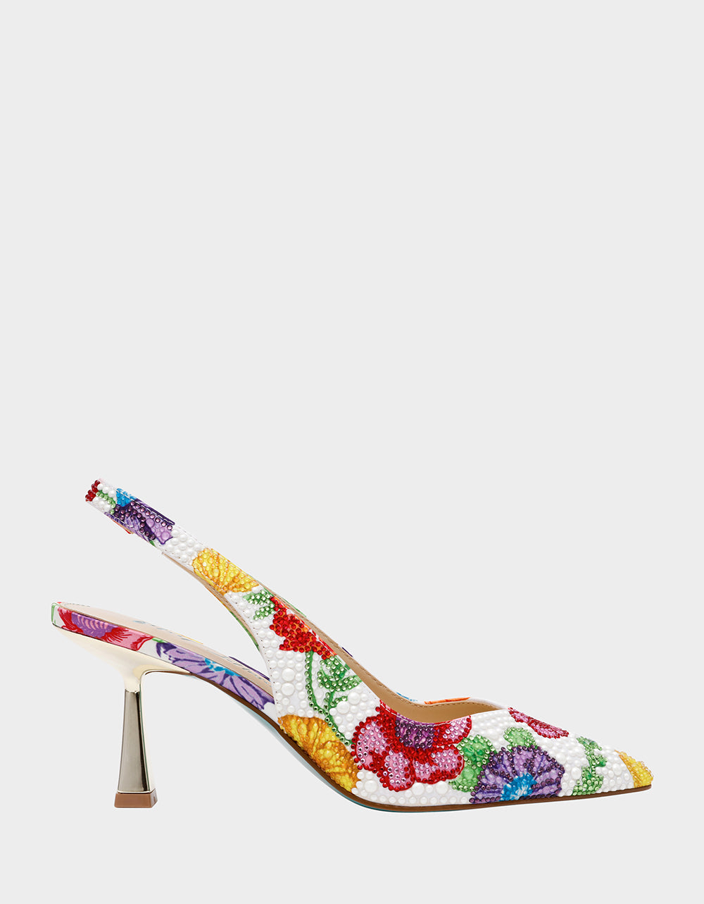 CLARK BRIGHT MULTI Women's Rhinestone Floral Heel