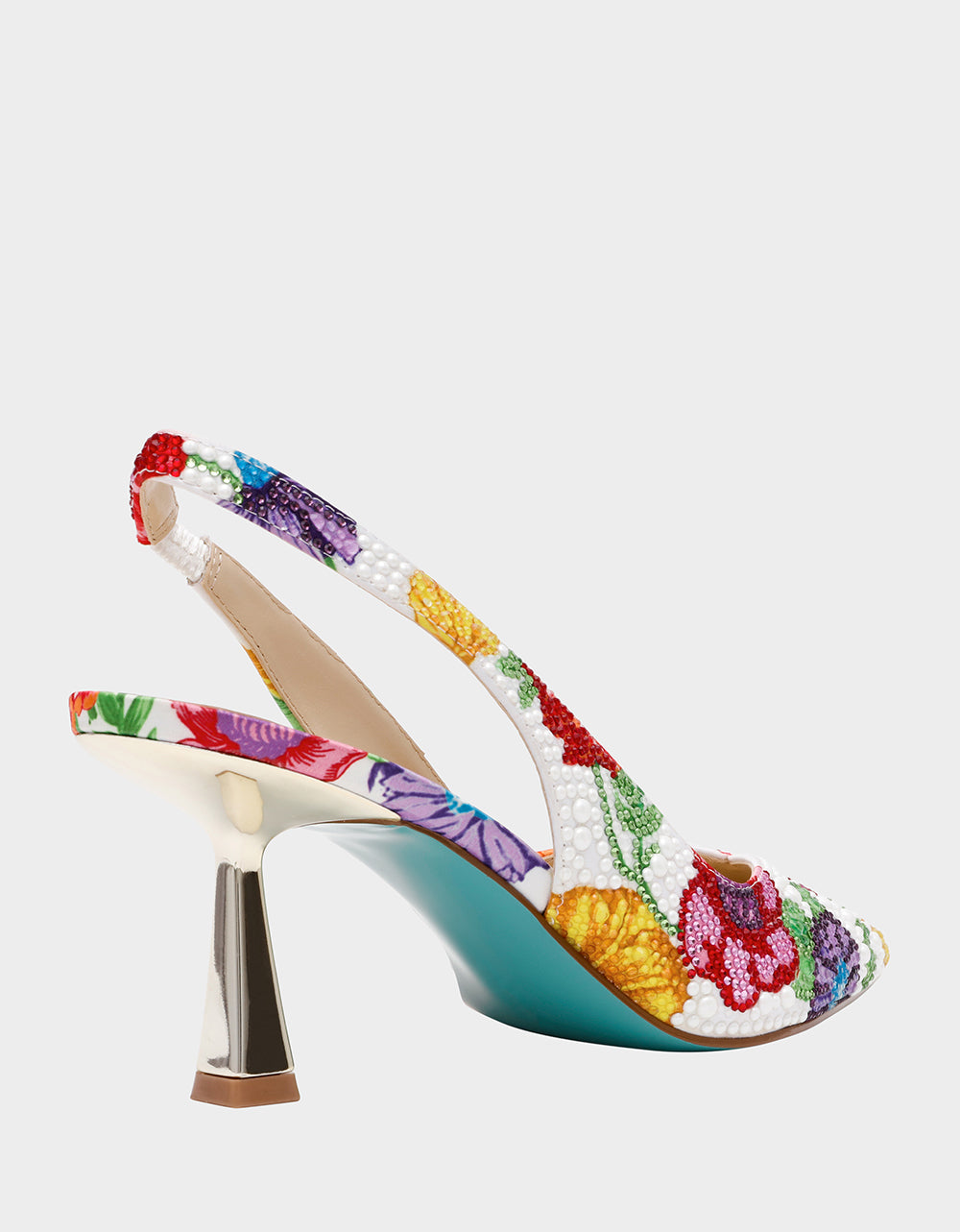 CLARK BRIGHT MULTI Women's Rhinestone Floral Heel