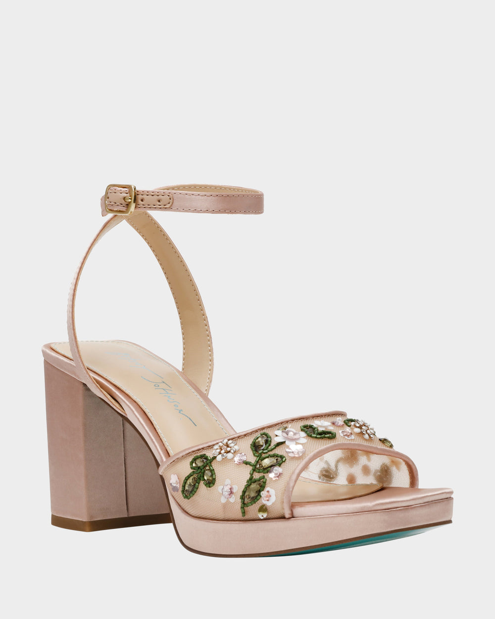 KIRRA NUDE Platform Strappy Square-Toe Block Heel