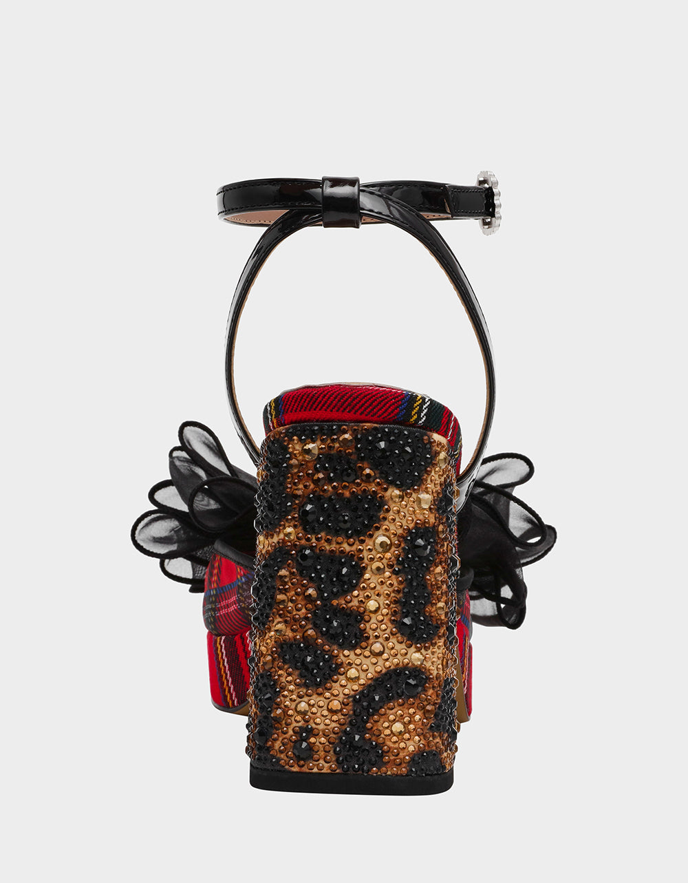 PALLOMA RED PLAID Women's Platform Block Heel