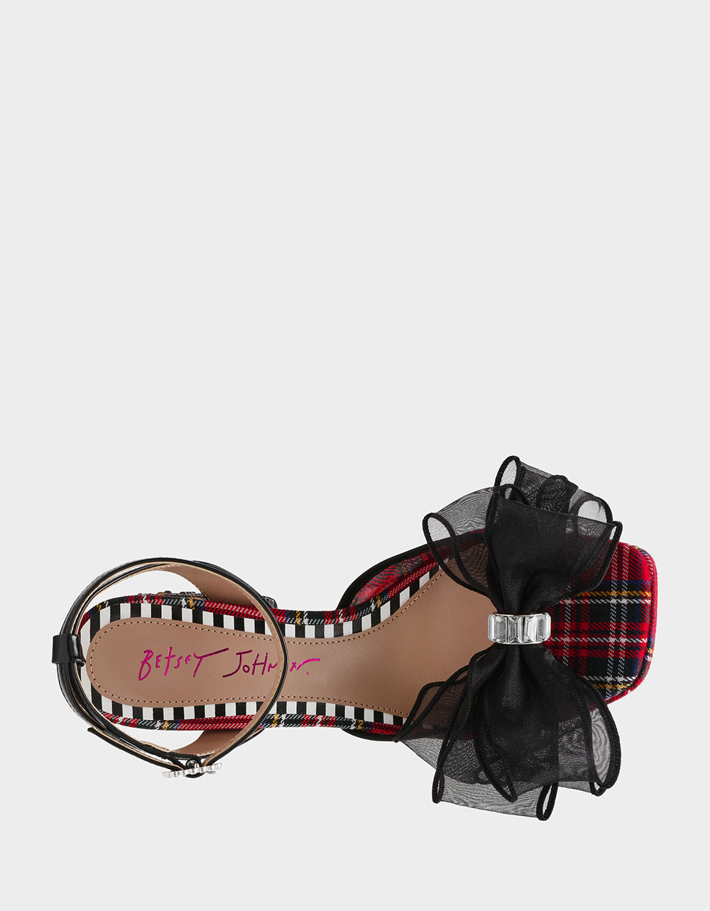 PALLOMA RED PLAID Women's Platform Block Heel