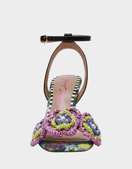 AINSLEYY BRIGHT MULTI Square-Toe Floral Heel