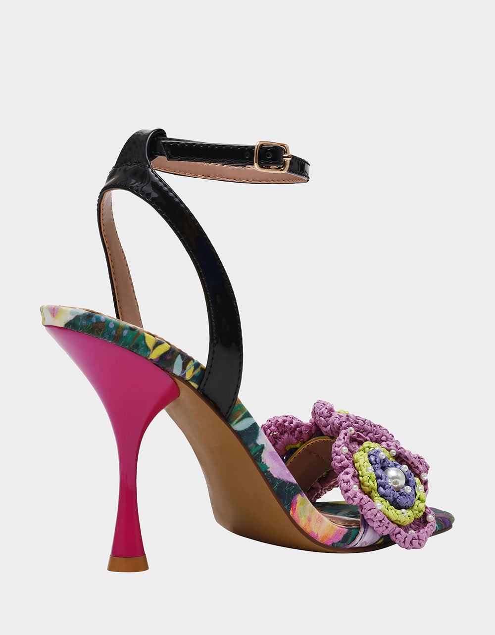 AINSLEYY BRIGHT MULTI Square-Toe Floral Heel