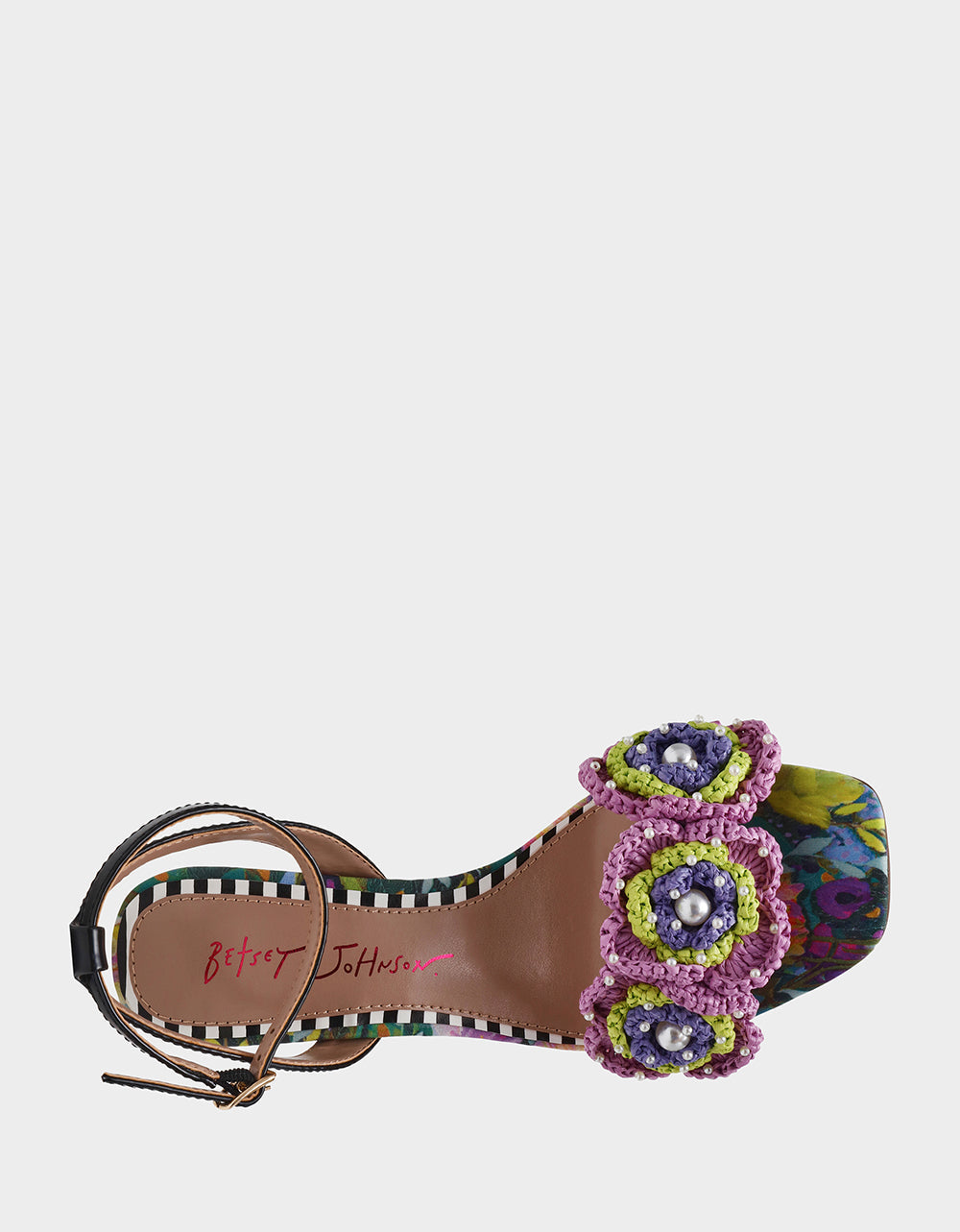 AINSLEYY BRIGHT MULTI Square-Toe Floral Heel