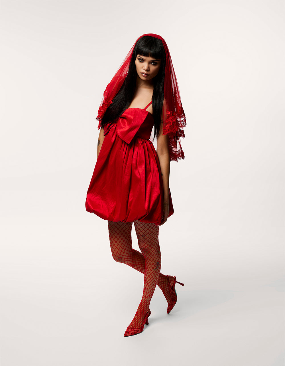 NIKKI RED Pointed Toe Slingback Heel