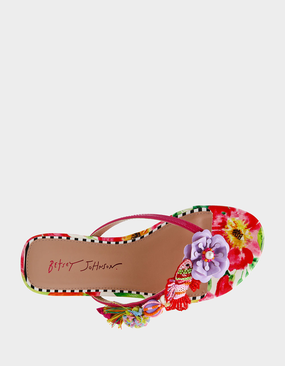 DOLORIS Bright Multi Women's Thong Strappy Flower Embellished Sandal