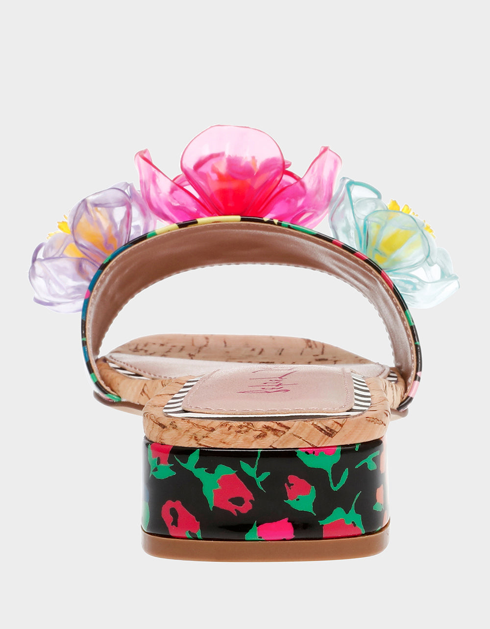 BRICE BLACK MULTI Floral Slide Sandal