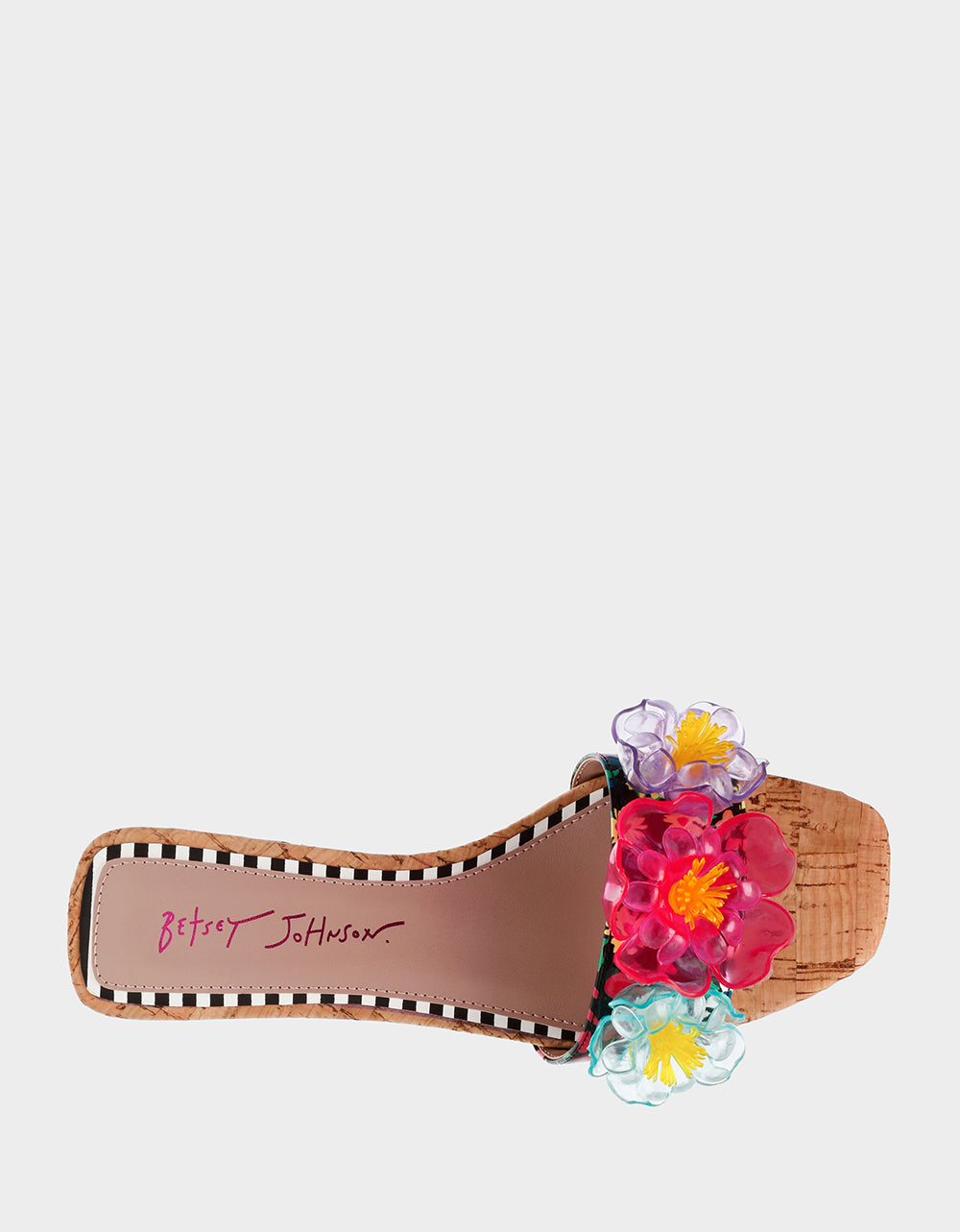 BRICE BLACK MULTI Floral Slide Sandal