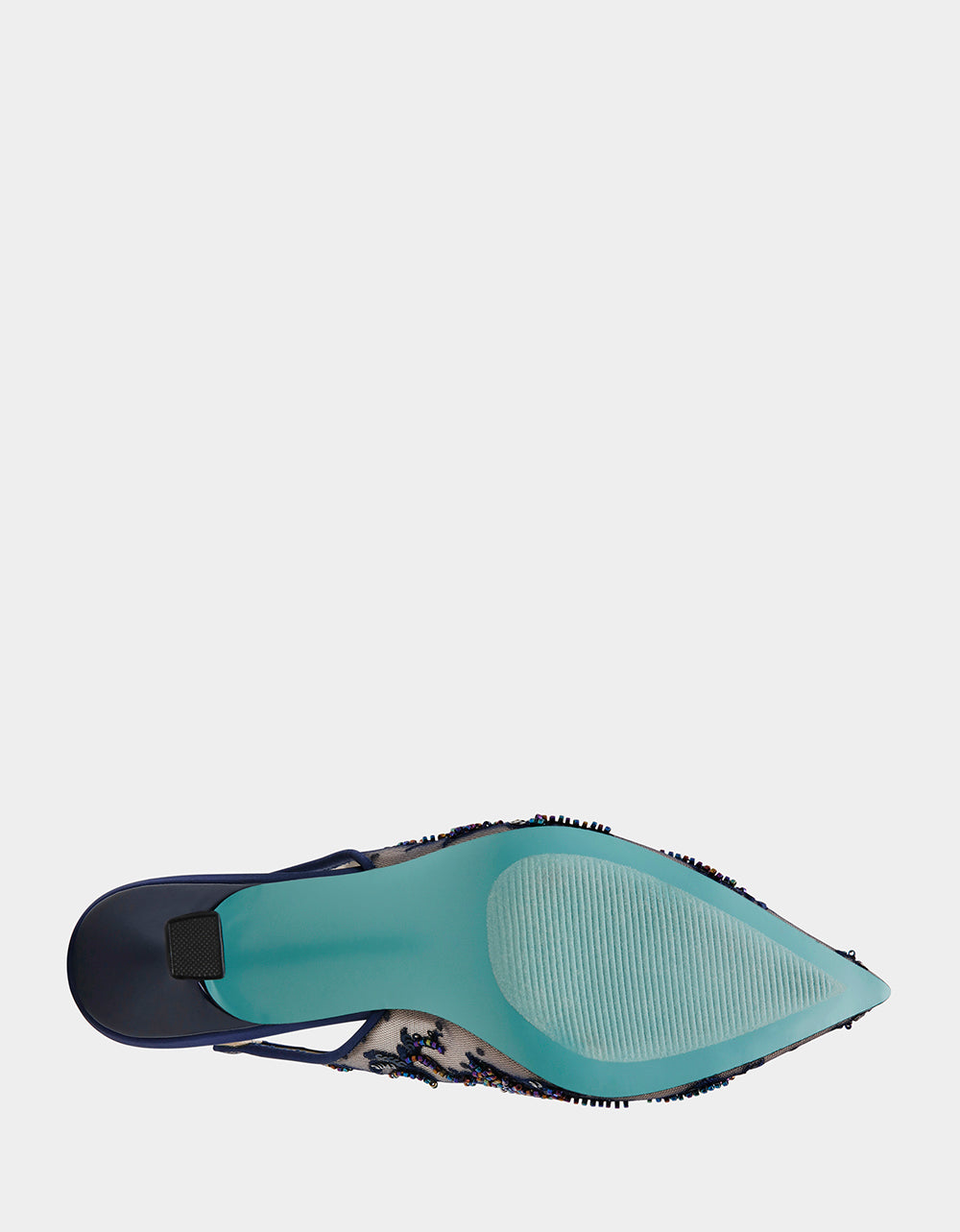 NIKKI NAVY Slingback Pointed Toe Heel