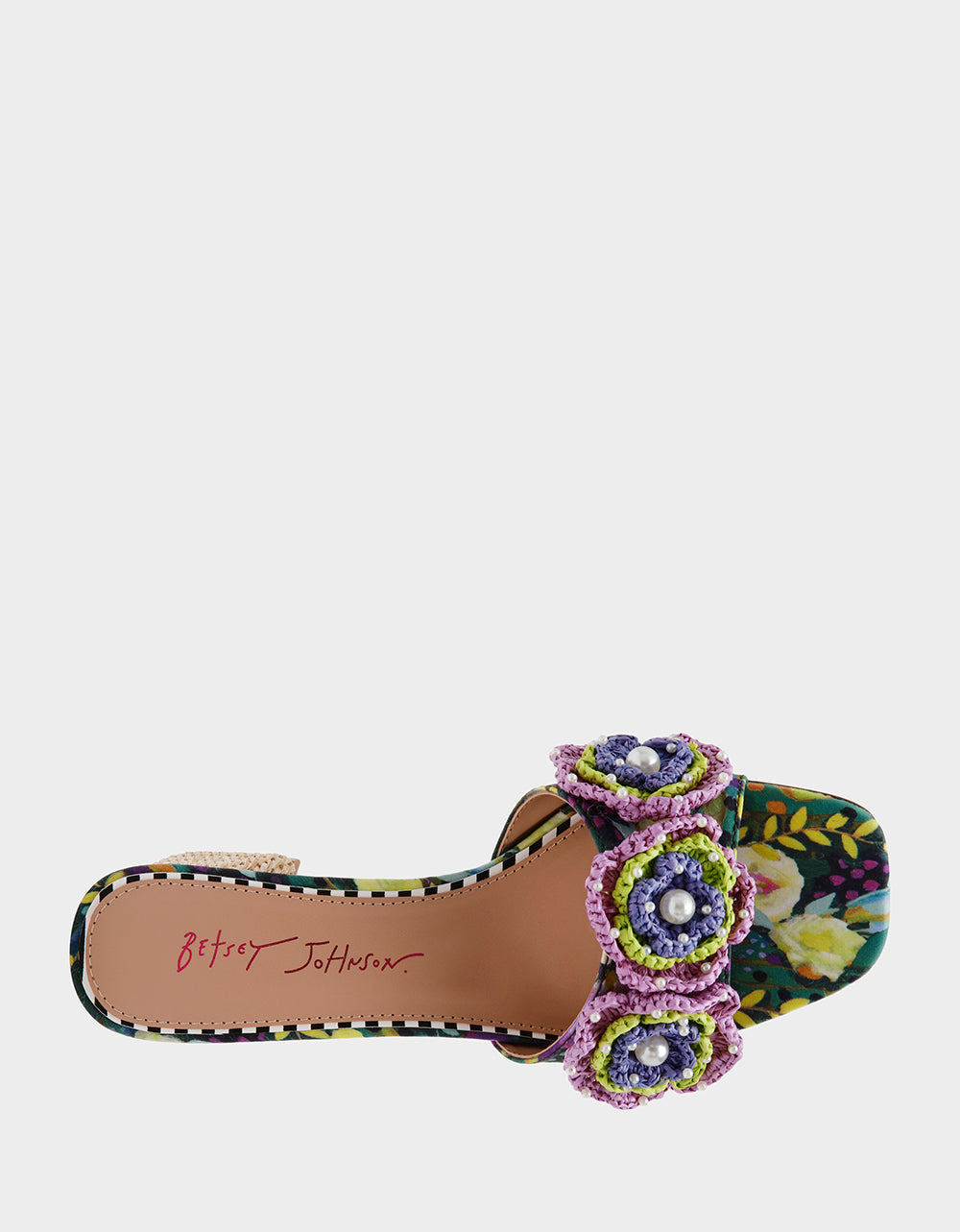 DIETRICH BRIGHT MULTI Square-Toe Mule Heel