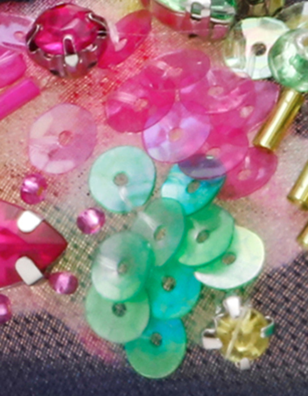 NETTA NAVY MULTI Women's Floral Embellished Navy Mesh High Heel