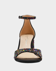 KAMI BLACK MULTI Block Heel Open Toe Women's Heel