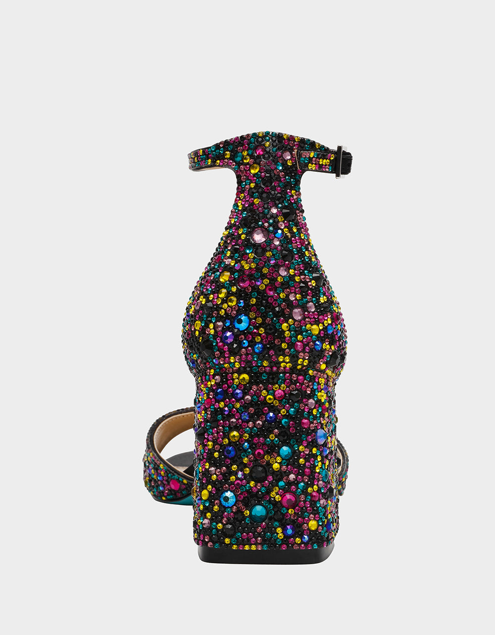 KAMI BLACK MULTI Block Heel Open Toe Women's Heel