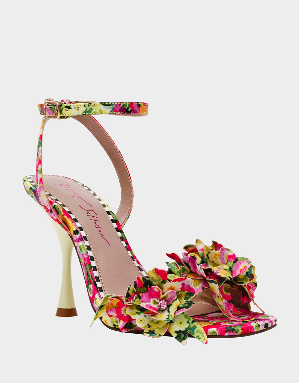 HILLEY GREEN FLORAL MULTI Women's Floral High Heel Stiletto Sandal