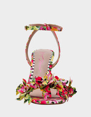 HILLEY GREEN FLORAL MULTI Women's Floral High Heel Stiletto Sandal