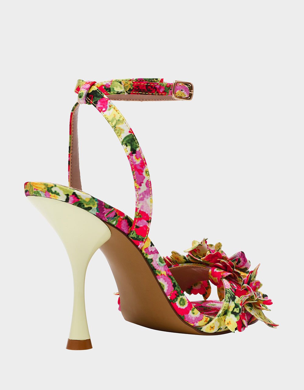 HILLEY GREEN FLORAL MULTI Women's Floral High Heel Stiletto Sandal