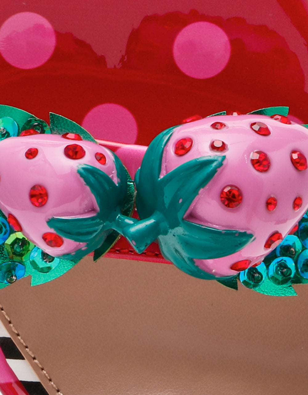 ADDISON Red/Pink Multi Women's Strappy Square-Toe Heel