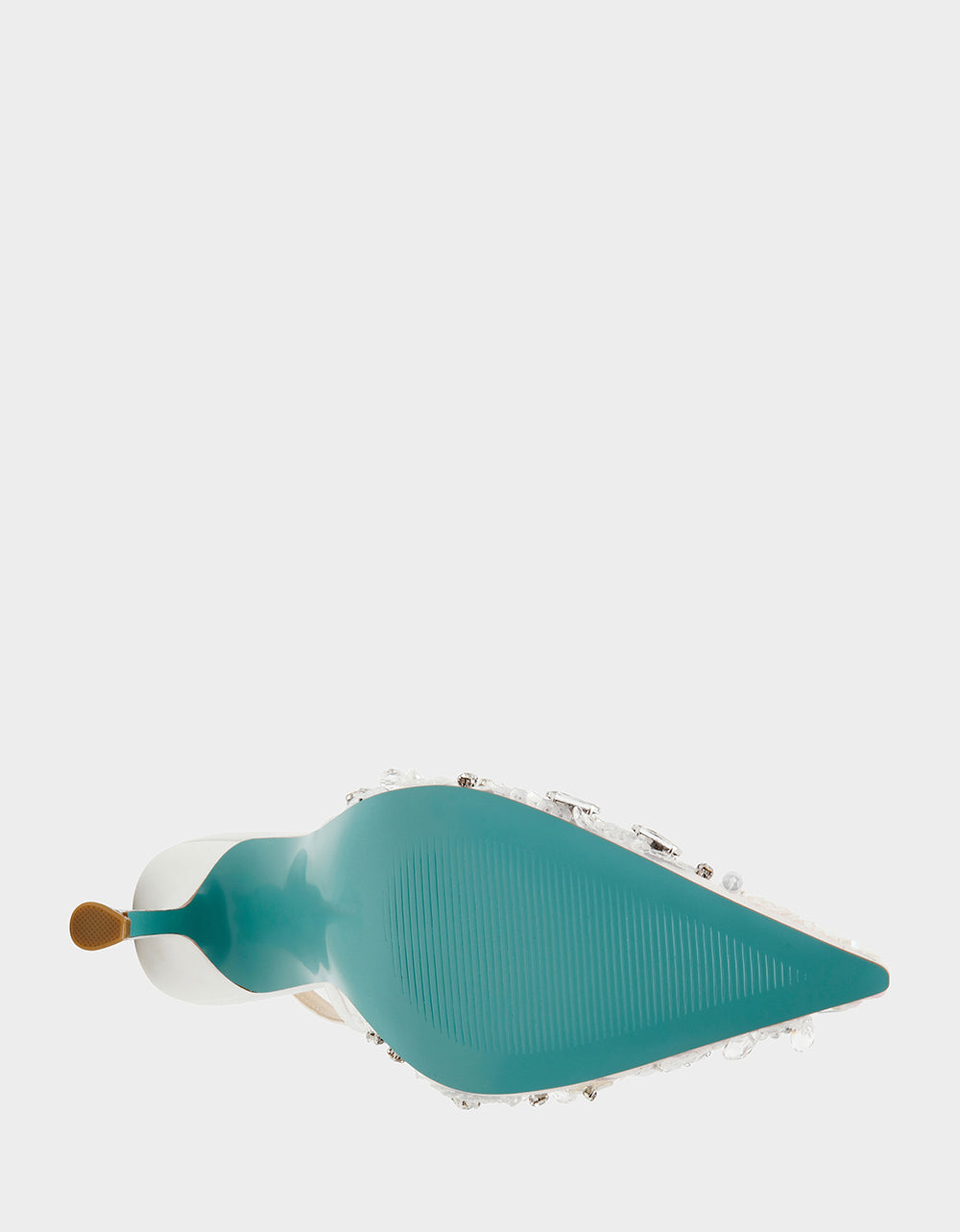 EDDIE IVORY Women's Floral Embellished Slingback Mesh High Heel