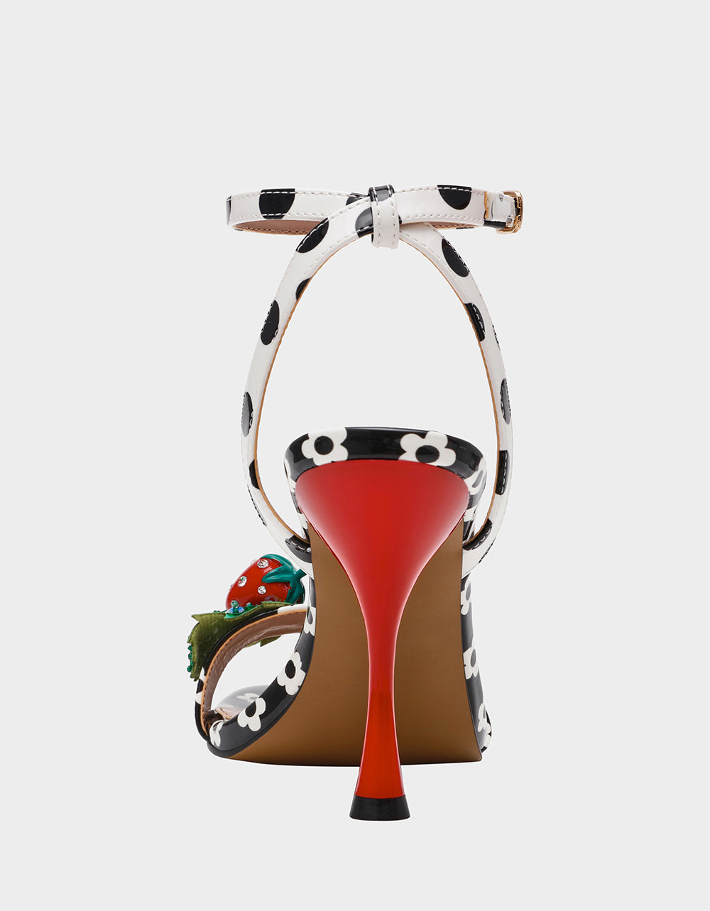 ADDISON Black/White Multi Women's Strappy Square-Toe Heel