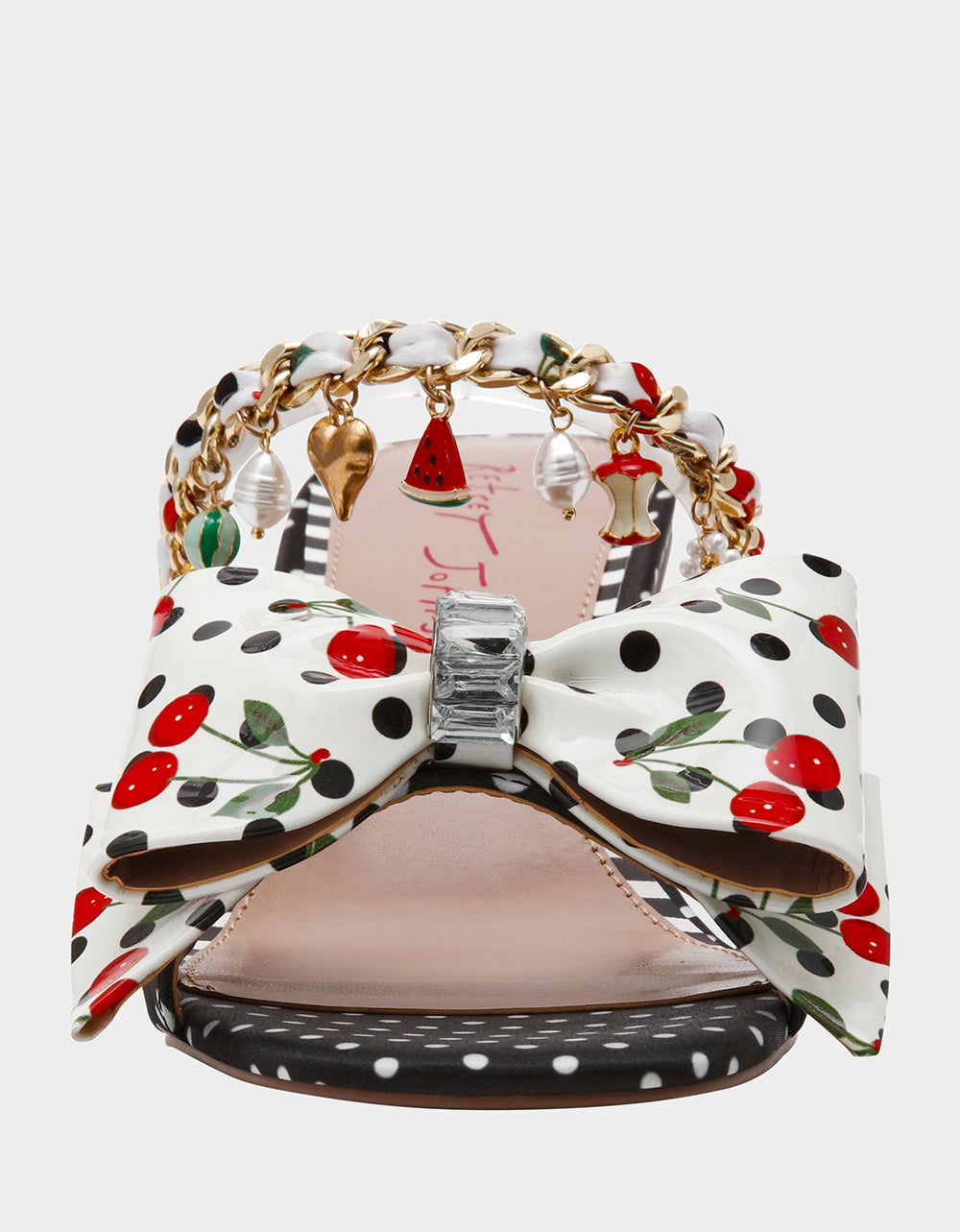 KAYLEEN Black Multi Women's Square-Toe Block Heel Mule Bow Heel