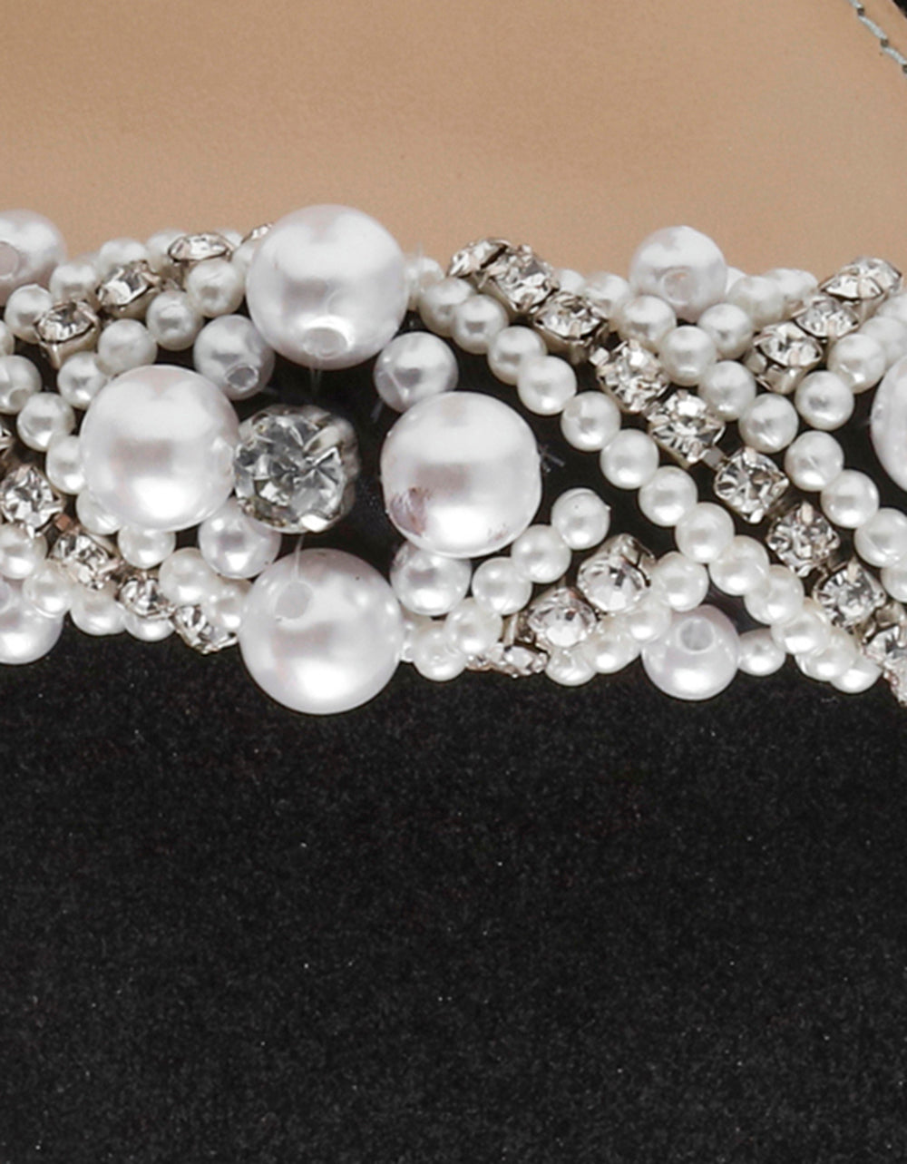 MILO BLACK Embellished Kitten Heel