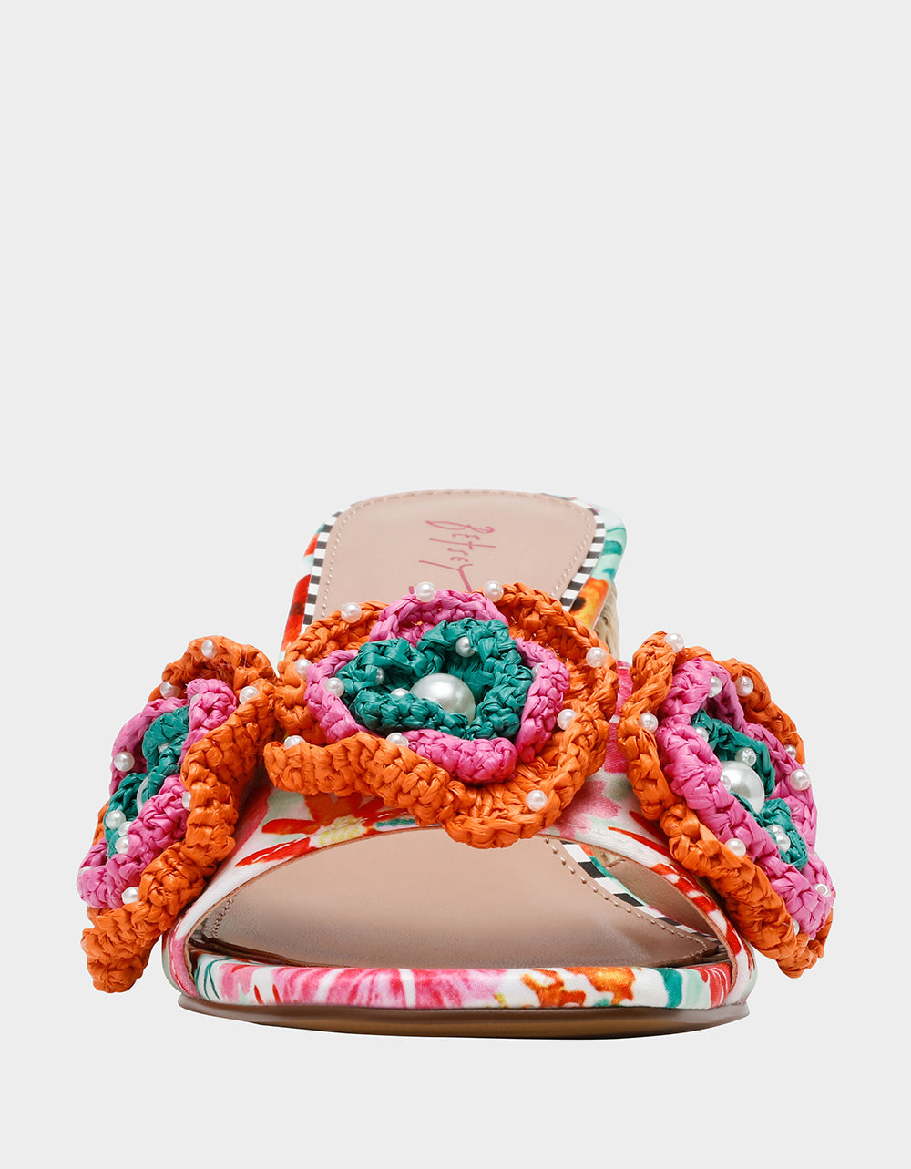 DIETRICH WHITE MULTI Square-Toe Mule Heel