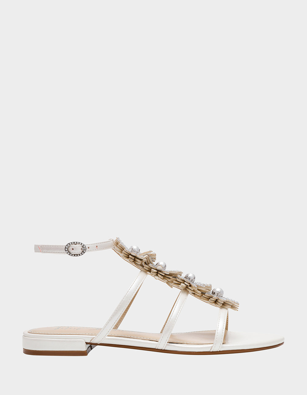 JOYCE IVORY Women's Strappy Rhinestone Embellished Sandal