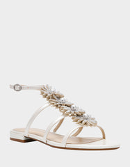 JOYCE IVORY Women's Strappy Rhinestone Embellished Sandal