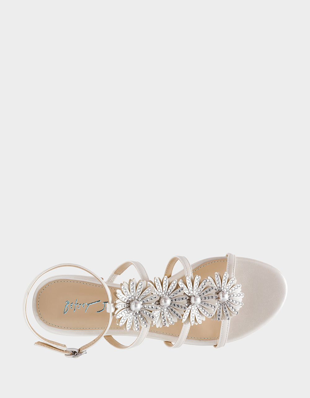 JOYCE IVORY Women's Strappy Rhinestone Embellished Sandal