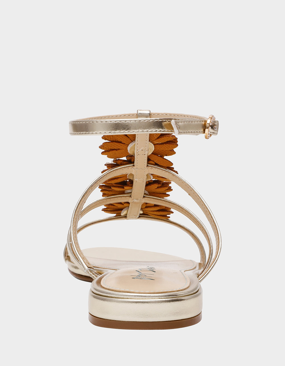 JOYCE GOLD Women's Strappy Rhinestone Embellished Sandal