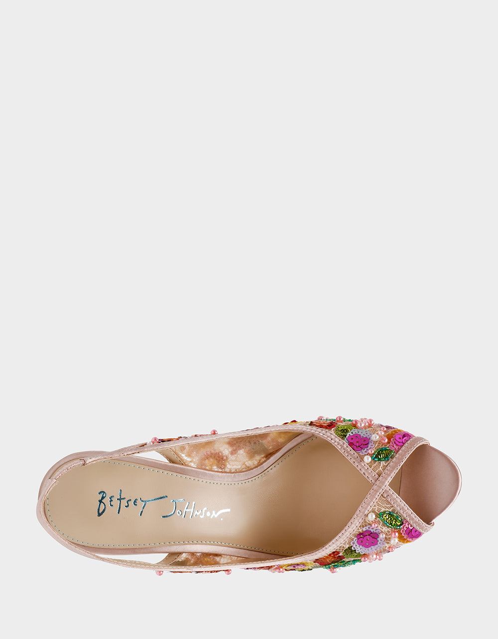 GERRI Nude Floral Embellished Peep-Toe Stiletto Women's Heel