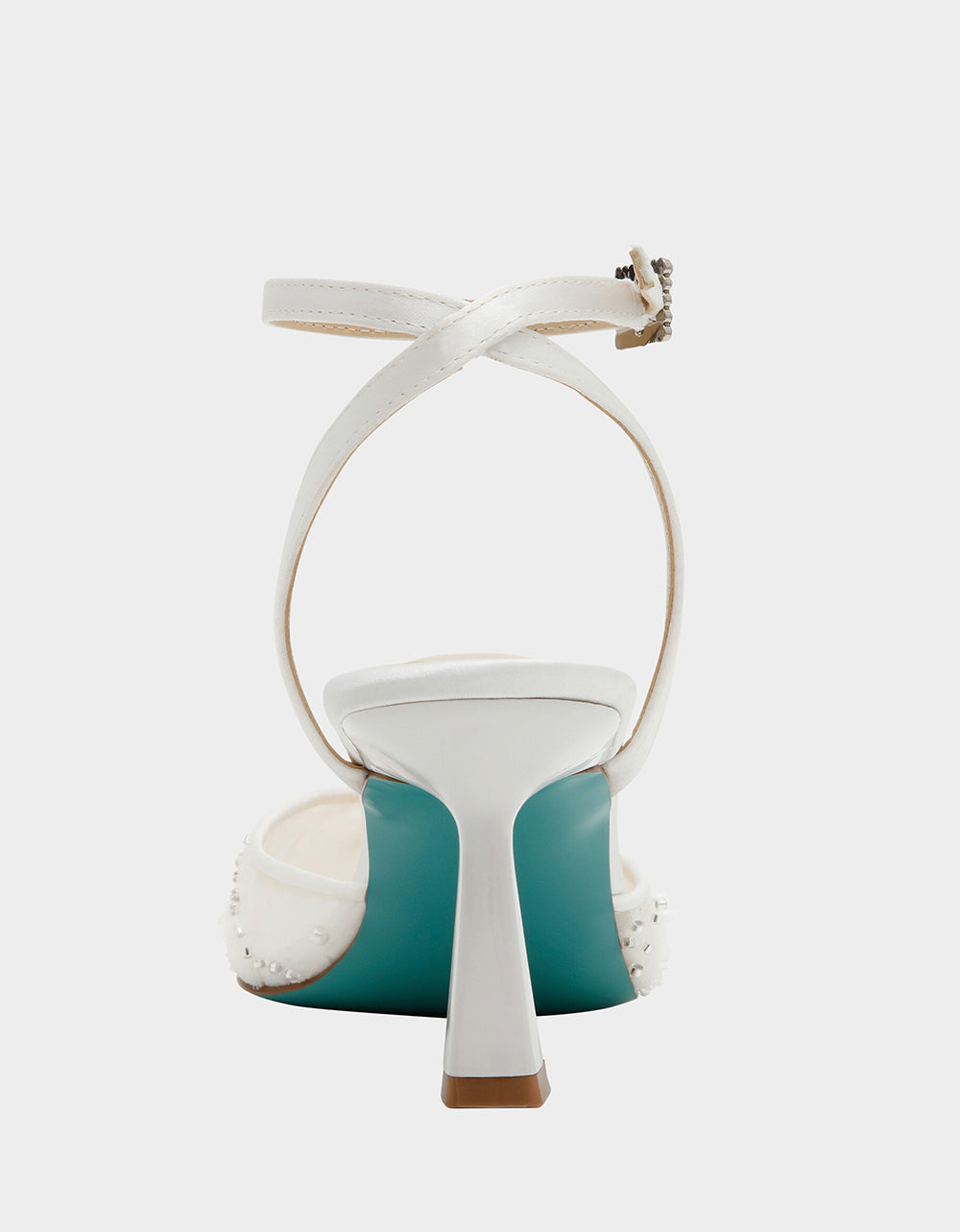 DELIA IVORY Pointed-Toe Bling Mesh Women's Heel