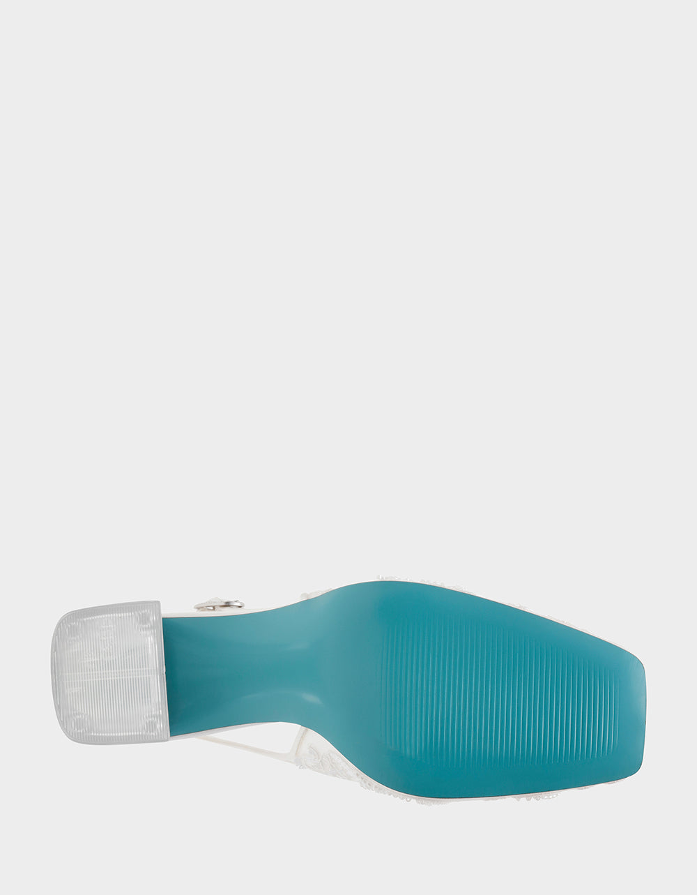 NINAH IVORY Square-Toe Slingback Mesh Block Heels