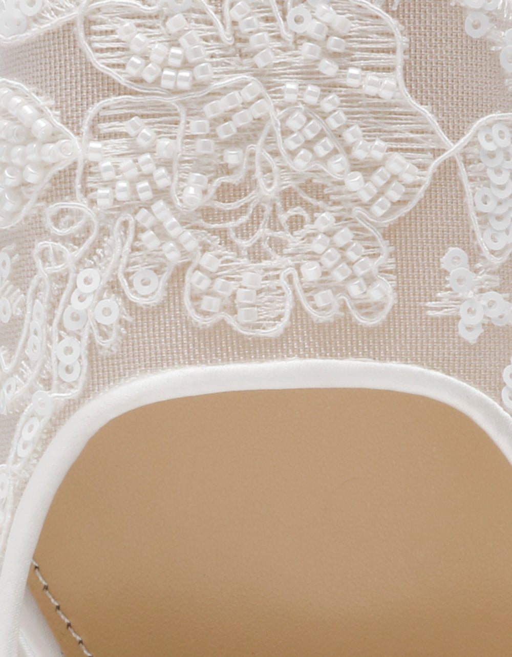 NINAH IVORY Square-Toe Slingback Mesh Block Heels